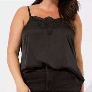 Torrid NWT Sophie Black‎ Lace Trim Cami Tank Top Women Size 3 Lingerie Sexy